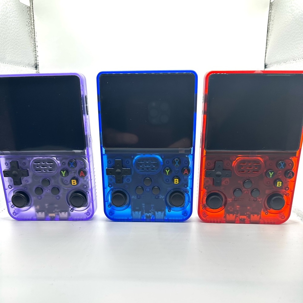 Retro Handheld Gaming Console - Purple, Blue, Red